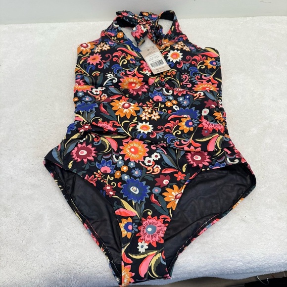 Boden Levanzo Ruched Halter Swimsuit size 8R - Picture 2 of 9